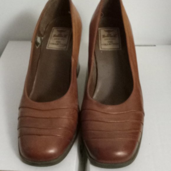 Joe Sanchez Vintage Brown Leather Chunky Block Heel shoes cottagecore boho sz 40 - Picture 2 of 10
